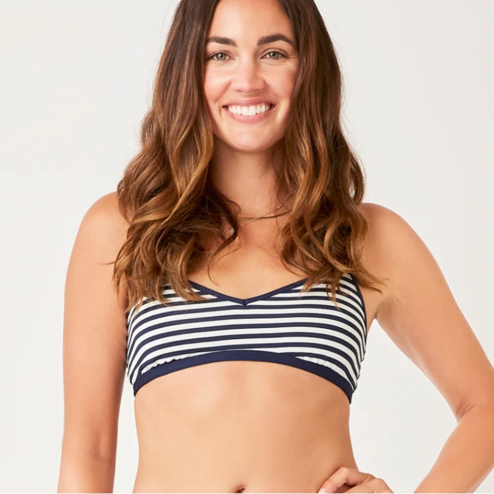 Carve Designs Stinson Top Navy Stripe Bikini Top